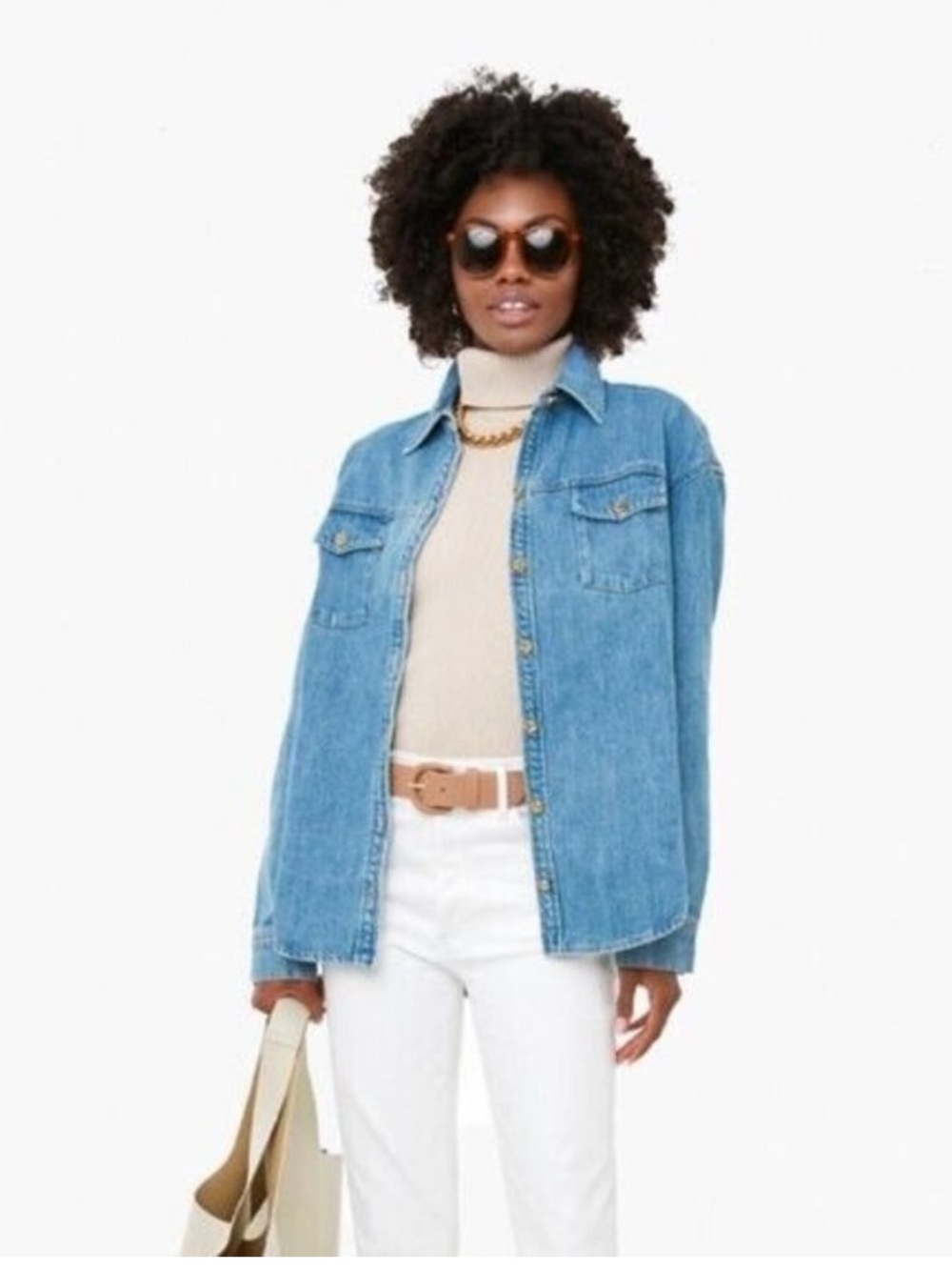 Tuckernuck Women’s Denim Shirt Jacket Chessy Shacket Size S